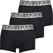[Calvin Klein] Men's 3 Pack Reconsidered Steel Low Rise Trunks, Black, L