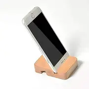 Lightweight Wood Stand Dock Holder with Double Slots for Cell Smart Phone | Compatible with and for iPhone Android Xiaomi Huawei and Samsung Mobile Phone