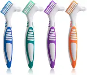 20 PCS Denture Toothbrush False Teeth Cleaning Brush Ergonomic Handle Bristles