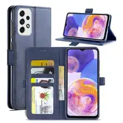For Samsung Galaxy A23 4G /A23 5G SupRShield Wallet Leather Card Holder Flip Protective Shockproof Magnetic Case Cover (Navy Blue)