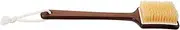 Strong Bristle Scrub Brush Wooden Handle Bath Brush Exfoliating Pig Bristle Shower Scrubber for Back Dry & Wet Use Ideal for Showering and Massaging