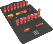 Wera 8100 SB VDE Insulated Socket Wrench Set 3/8" Drive 17 Pieces 05004970001