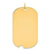 14k Yellow Gold Plain .027 Gauge Engravable Dog Tag w/Notch Disc Charm