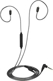3.5mm Wired Earphones Cable Detachable Replacement Headphone Cord w/Microphone MMCX Connector for Shure SE215 SE315 SE425 SE535 SE846 UE900 Headphones Grey ALKOY