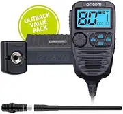 Oricom Bundle Pack: DTX4200 IP54 Dual Receive UHF CB Radio and ANU913 3dBi UHF Antenna with Detachable Fiberglass Pole Outback Pack (DTX4200X4PK) - Receive Listen Two Different Channels Same Time