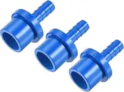 sourcing map PVC Pipe Fitting 8mm Barbed x 20mm OD Spigot Straight Tube Adapter Hose Quick Connector, Blue Pack of 3
