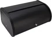 Ayayu Modern Industrial Minimalistic Black Metal Bread Box, Rectangular, 43.5 cm (L) x 18 cm (W) x 27 cm (H), Roll Up Lid, Bread Bin