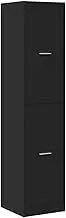 vidaXL Black Apothecary Storage Cabinet - Engineered Wood, 40x41x174.5 cm, Home & Office Organizer with Smooth Metal Handles
