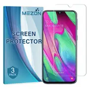 [3 Pack] Samsung Galaxy A70 Ultra Clear Screen Protector Film by MEZON – Case Friendly, Shock Absorption (A70, Clear)