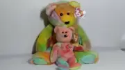 Ty Peace Bear SET 1999 Peace Bear &1996 Ty Beanie Babies P.V.C With 7 ERRORS .
