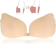 [FQQF] Adhesive Push Up Bra, Strapless Bra, Backless, Bra, Strapless, Skin-Friendly, Self-Adhesive Bra, Comfortable Push-Up Adhesive Bra for a Perfect Fit (Cup Size: B), Gg, Medium