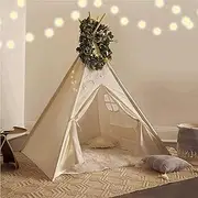 PLAYVIBE Kids Teepee Tent for Kids - with Mat, Light String, Pillow & Blanket | Teepee Tent for Kids | Kids Play Tent | Kids Teepee Play Tent | Toddler Teepee Tent for Girls & Boys