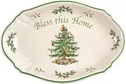 [Spode] Christmas Tree Bless This Home Tray 11 inch L x 7 inch W