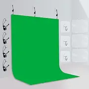 EMART Green Screen 2.6x3m/8.5x9.5ft, Wall Mounted Photo Backdrop Polyester Fabric Material for Zoom Streaming, Photography Video Studio, Product Shooting, Portrait