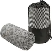 Yoga Towel Sweat Absorbent Non-slip Yoga Towel Quick-drying Yoga Mat Hot Mat Cloth Breathable Yoga Mat Towel with Mesh Carrying Bag for Bikram, Pilates, Gym Workout