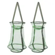 2Pcs 18" Fishing Keep Net Collapsible Fish Basket Mesh Nylon Fishing Bait Mesh