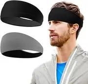 [zolyet] Sport Headband Sweatband Ha Band -Slip Head Elastic Ha Band Athletic Headband Black 1PC
