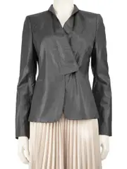 Grey Oversized Collar Blazer
