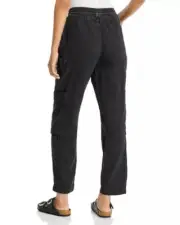 Free People Slouchy Black Pants Linen Cotton Lagenlook Boho Relaxed SZ Small NWT