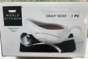 Corelle Simple Lines Pattern Gravy Boat NIB