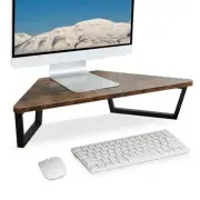 26 inch Triangle Monitor Stand Riser, Desktop Corner Shelf with Metal Leg Woo...