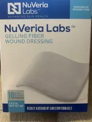 NEW NuVeria Labs Hospital Grade Gelling Fiber Wound Dressing 4in X 5in 10ct Box