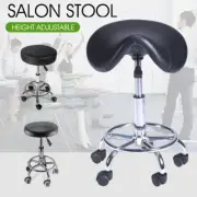 Salon Barber Stool Massage Hairdressing Chair Swivel Hydraulic Lift PU Black