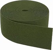 uxcell Elastic Bands for Sewing 5cm x 4.6m Olive Green Knit Elastic Spool High Elasticity for Wigs, Waistband, Pants, Craft DIY Projects