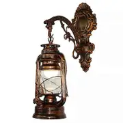 Vintage LED Wall Lamp Barn Lantern Retro Coal Oil Wall Light European Antique Style bronze