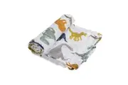 Little Unicorn: Single Cotton Muslin Swaddle - Dino Friends
