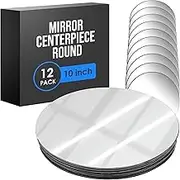 Houseables Round Mirror Centerpiece, 10", 12 Pack, Glass Plates, Large, Rustic, Decorative, Bulk, for Wedding Table, Decorations for Reception, Banquet, Party, Christmas, Vanity Trays, Cake,Crafts