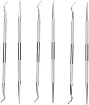 DRESSOOS 6pc Set Tools Foot Scraper Callus Remover Stainless Steel Nail Care Cleaning Kit