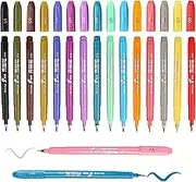 MAIKEDEPOT Felt Tip Pens, 15pcs Calligraphy pen Assorted Colors Sign Brush Pen Art Brush Marker Water Based Journaling Pen Set for Beginners Beginner Adult Lettering, Calligraphy (15pcs)