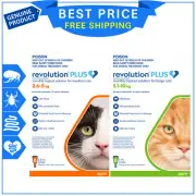 Revolution Plus Flea Tick And Worm Prevention 6 Pipettes for All Sizes Cats