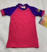 radicool skins kids 100+ SPF swimwear rashguard australian made pink purple 2