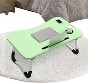 Folding Lap Desk - Folding Bed Table with Cup Holder and Tablet Slot | Laptop Stand with Storage Drawer, Breakfast Tray for Sofa Couch Floor