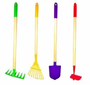 Products Kids Garden Tool Set Rake Spade Hoe and Leaf Rake reduced size 4-Piece