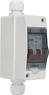 DC Miniature Circuit Breaker, 32Amp Waterproof Mini Distribution Box, 2P Circuit Breaker Overload Disconnect for Solar Panel Power Offi Grid System