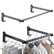 Lueear Wall Rack for Clothes, Multifunctional Laundry Drying Rack, Foldable Clothes Drying Rack, Multifunctional Wall-Mounted Drying Hanger for Clothing