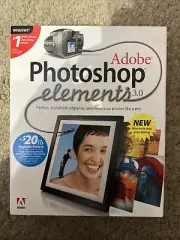 VINTAGE Adobe Photoshop Elements 3.0 2004 w/ Serial Number