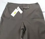 EILEEN FISHER Woodland Brown Heavyweight Rayon Knit Tab Waist Trouser Pant - Med