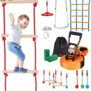 VEVOR Ninja Warrior Obstacle Course for Kids, 15.24 m Weatherproof Slacklines...