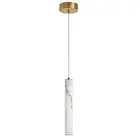 Dainolite Reuben 1 Light LED Pendant, Aged Brass/White - RBN-1210P-AGB-ALB