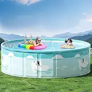 Foldable Non-Inflatable Outdoor Swimming Pool Hard Plastic Shell Framed Kiddie Swimming Pools for Summer Water Party Backyard/Garden/Lawn(1.2m/4ft)