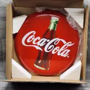 Coca-Cola Coke Round ButtonSign 12 Inch Metal Tin Bottle