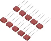 uxcell 25Pcs DIP Mounted Miniature Square Slow Blow Micro Fuse for Electronic Parts PCB LCD Repair, T2.5A 2.5A 250V, Red