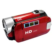 DV 1080P Digital Camera Rotatable Screen Camcorders 16X Zoom HD Video Recorder with Fill Light US P Red