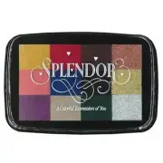 Tsukineko SPLENDOR TWELVE COLOUR INK PAD Antique Metallic Colour Blending