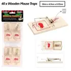 40 x Wooden Mouse Mice Traps Reusable Rodent Rat Snare Catcher Trap Pest Control