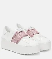[Valentino Garavani] Valentino Garavani Rockstud Untitled leather platform sneakers AU 10 white